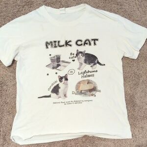 Milk Cat White T-Shirt